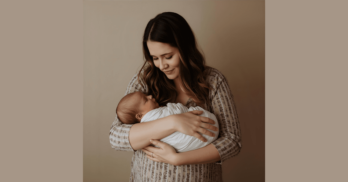 image of mommy with new born baby