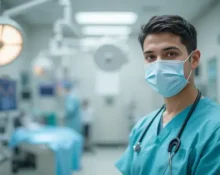 a dentist standing in a clinic 1
